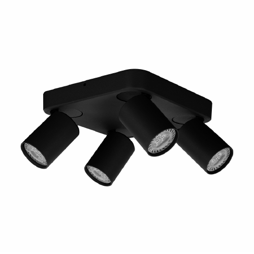 APLIQUE CUAD KATHARO IV ALUMINIO 4 LUCES GU10 NEGRO 21x21CM